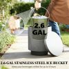 Outdoor side table, cooling rod table, with storage space, ice bucket, gray