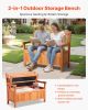 VEVOR Outdoor Storage Bench, 2-Person Wooden Storage Bench, 33 Gallons Deck Box with Side Handle, Supports up to 705 lbs