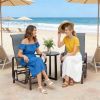 Sliding lounge chair set of two, lounge chair, outdoor chair, courtyard chair, gray