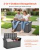 Outdoor Storage Bench PE Rattan 40Gal Deck Box