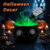 Halloween Spooky Decor: Floating Bottle with Witch Cauldron - 2-in-1 Mist & Green LED Light, Effective Splash Guard, Easy Setup