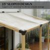 Rattan frame with black brackets for wall mounted pergold