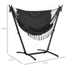 Hammock Chair with Stand Dark Gray, Side Pocket Headrest