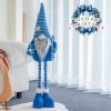 Christmas Gnome Plush Elf Decoration - Standing Xmas Gnome w/Retractable Spring Legs(25''-35'') Handmade Snowflake Hat Hold Candy Cane Gift Box Santa