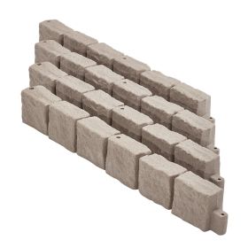 VEVOR Faux Stone Landscape Edging, 46.8 x 3.9 in Realistic Lawn Edging, Flexible Brick-Sized Garden Edging Border with Anchoring Spikes