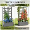Elevated garden bed, planting box, plant rack, gray