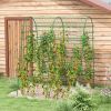Metal Arch Garden Trellis for Climbing Plants, A-Frame with Net, 57"x66"x81", Green Outdoor Decor
