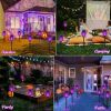 IkeeRuic Purple Halloween Solar Lights with Flickering Flame
