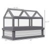 Wooden Cold Frame Raised Planter: Greenhouse with Polycarbonate Lid for Seedlings Protection