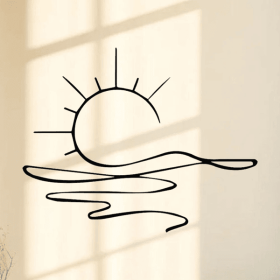 "Minimalist Sunrise Wall Art – Modern Metal Iron Wall Decor, Abstract Sun Line Design for Home | Elegant Housewarming & Wedding Gift