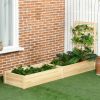 Wood Planter Box with Trellis for Climbing Plants, Raised Garden Bed for Outdoor Flowers Herbs, 91"x24"x43", Natural