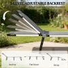 Foldable sun chair, beach lounge chair, camping bed, black and white