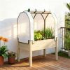 Greenhouse, outdoor flowerpot box, elevated planting bed, natural wood