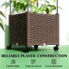 Elevated garden bed with trellis, brown