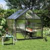 6' x 10' x 7' Polycarbonate Greenhouse, Heavy Duty Outdoor Aluminum Greenhouse Kit with Vent and Door for Backyard Garden, Gray