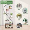 Artisasset 2pcs  Half Heart Iron Wood  Plant Stand Bl