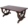 Outdoor Rustic Wooden Bench with Wagon Wheel Legs, 2 People Outdoor Bench Garden Bench Front Porch Furniture Patio Lawn Yard Park
