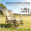 Outdoor rocking chair, double sofa with table, garden chair, Light Mixed Brown