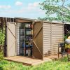 4.6' x 9' Lean to Garden Shed with Foundation Kit Brown