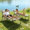 2-piece folding lounge chair, sun chair, outdoor chair, with side pockets, design sense