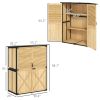 Outdoor Garden Shed with Asphalt Roof, 2 Shelves, Lockable Doors and Adjustable Feet, Natural