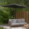 Patio Umbrella: 6.5x10, Dark Gray, Rectangular