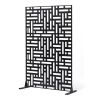 VEVOR Metal Privacy Screen, 47" W x 76" H, Outdoor Privacy Screens 3-Panel, Freestanding Outdoor Divider with Stand