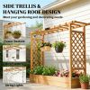 Wooden flowerpot box with trellis, planting box, plant rack