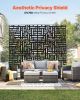 VEVOR Metal Privacy Screen, 47" W x 76" H, Outdoor Privacy Screens 3-Panel, Freestanding Outdoor Divider with Stand