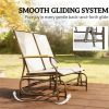 Outdoor rocking chair, double sofa with table, garden chair, cream white