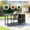 Barbecue grill, barbecue table, storage cabinet, black