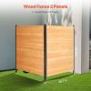 Wood Privacy Fence, 38" W x 42" L, 2 Panel Solid Air Conditioner Fence Screen, Pool Equipment Enclosure with Metal Stakes, Easy DIY Installation