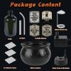 Halloween Spooky Decor: Floating Bottle with Witch Cauldron - 2-in-1 Mist & Green LED Light, Effective Splash Guard, Easy Setup