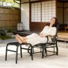 Outdoor gliding chair, porch chair, black lounge chair