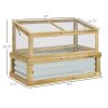 Wooden Cold Frame Greenhouse Lean-to Raised Garden Bed Flower Planter Shelf 41x22.5x28.25 Natural