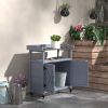 Outsunny Outdoor Potting Bench with Storage Cabinet Aluminum Tabletop Gray