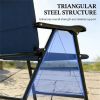 Folding chair, terrace chair set of two, armchair, camping chair, Dark Blue