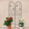 4 Pack Metal Garden Trellis 86.7" x 19.7" Rustproof Trellis for Climbing Plants Outdoor Flower Support Dragonfly Deco Black
