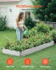 Metal Raised Garden Bed 12x4x1 ft Galvanized Planter Box Silver