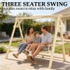 Porch swing, terrace swing, natural wood
