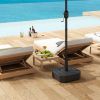 Square Patio Umbrella Base Holder, Heavy Duty Outdoor Umbrella Stand Base, Filled Up to 55lbs with Stand or 44lbs with Water for Garden, Poolside