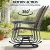 Terrace Chair, Gliding Chair, Set of Two, Outdoor Chair, Armchair, Courtyard Chair, Brown