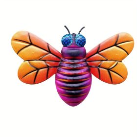 1pc/4pcs, Metal Colorful Bee Wall Decor (Style: Orange)