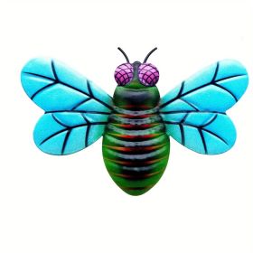 1pc/4pcs, Metal Colorful Bee Wall Decor (Style: Blue)