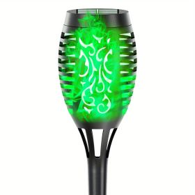 4/8/12pcs/pack Solar Outdoor Lights, 12LED Solar Torch Lights With Flickering Flame (Color: Green Light, size: 1pc)