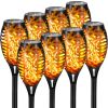 4/8/12pcs/pack Solar Outdoor Lights, 12LED Solar Torch Lights With Flickering Flame