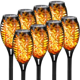 4/8/12pcs/pack Solar Outdoor Lights, 12LED Solar Torch Lights With Flickering Flame (Color: Yellow Light, size: 8pcs)