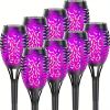 4/8/12pcs/pack Solar Outdoor Lights, 12LED Solar Torch Lights With Flickering Flame