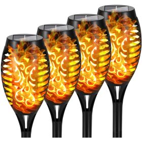 4/8/12pcs/pack Solar Outdoor Lights, 12LED Solar Torch Lights With Flickering Flame (Color: Yellow Light, size: 4pcs)