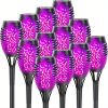 4/8/12pcs/pack Solar Outdoor Lights, 12LED Solar Torch Lights With Flickering Flame
